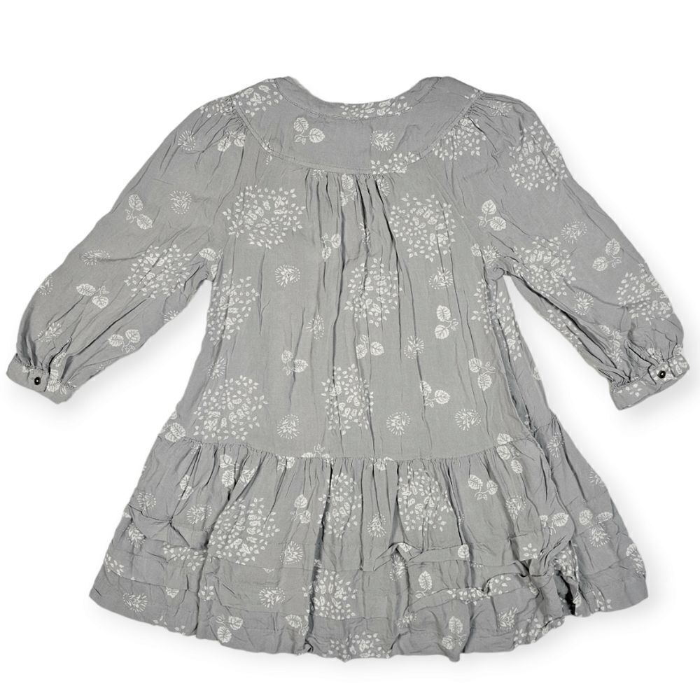 Holding Horses Anthropology Grey Floral Print Ruffle Tunic Top Women's Size XS - Picture 2 of 8